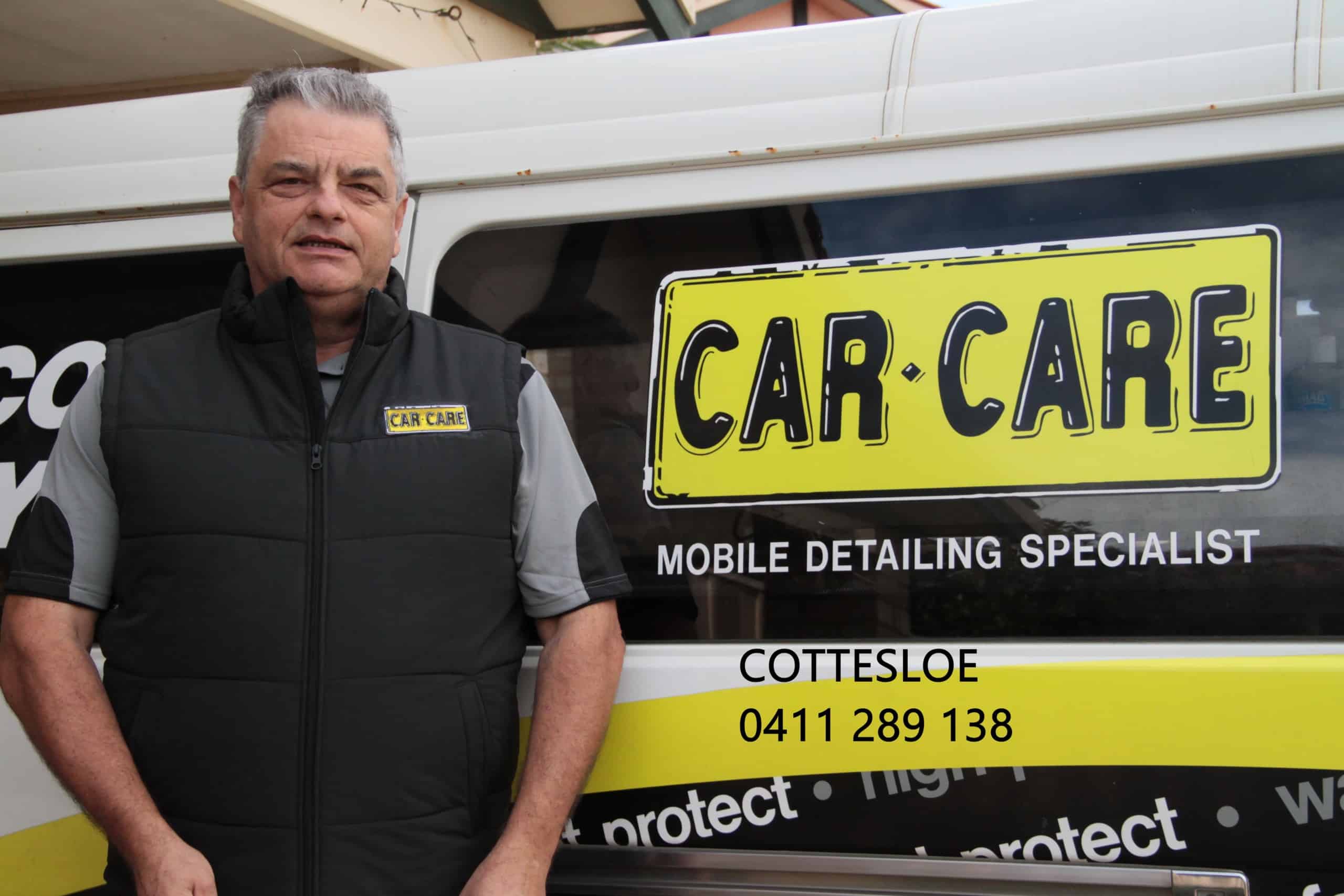 Con Car Care Cottesloe standing in front of detailing van
