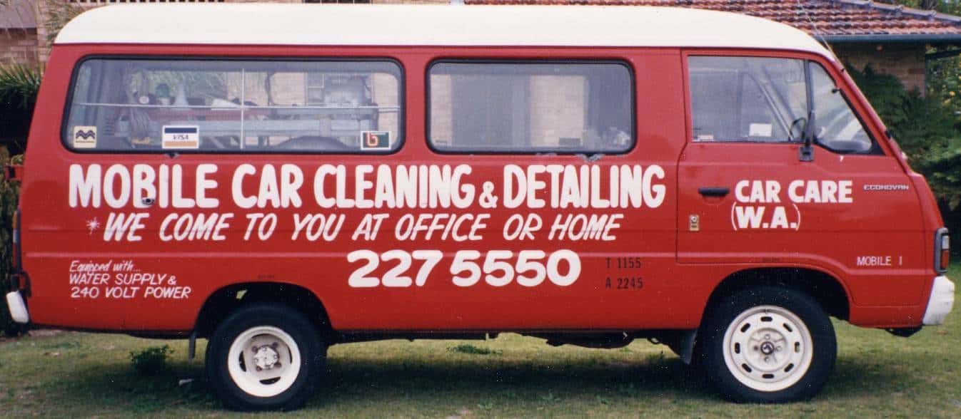 A side on photo of the original Car Care van from 1978